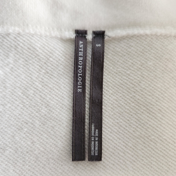 Anthropologie Drop Shoulder Crop Top Ivory Size Small - Picture 15 of 16